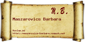 Maszarovics Barbara névjegykártya